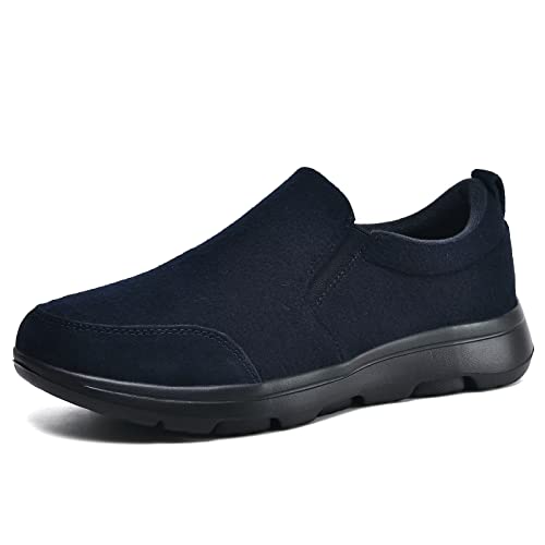 Puxowe Herren Slip-On Loafers Komfortable Casual Sneakers Leichte Wanderschuhe Tiefblau 43 EU von Puxowe