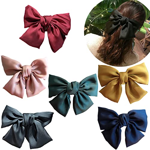 6 Pack Large Bow Hair Clips for Women - 20cm x 14cm French Vintage Hair Accessories | Satin Butterfly Hairpin Set with Streamers, Elegant Hair Bows for Ponytail, Braids 6 Pack Large Bow Hair Clips for Women - 20cm x 14cm French Vintage Hair Accessories | Satin Butterfly Hairpin Set with Streamers, Elegant Hair Bows for Ponytail, Braids von Puzzle Gamers