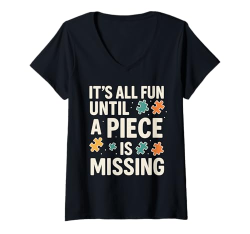 Damen The Dining Room Table Is Mine Puzzleteile Humor T-Shirt mit V-Ausschnitt Damen The Dining Room Table Is Mine Puzzleteile Humor T-Shirt mit V-Ausschnitt von Puzzle Life Brain Game Focus Hobby Fun Style
