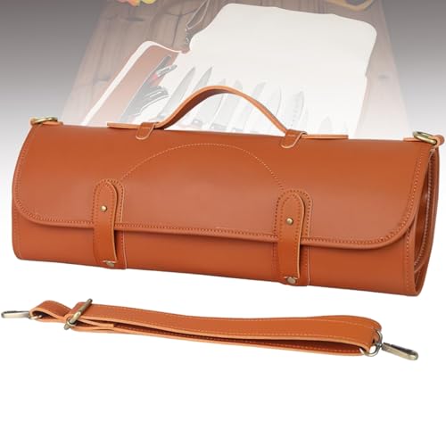 Pveanns Messerrolle Aufbewahrungstasche, Kochmesser-Rolltasche hält 10 Messer und Kochwerkzeuge, langlebige Messertasche für professionelle Köche, leicht zu tragen am Griff für Camping oder Arbeit von Pveanns