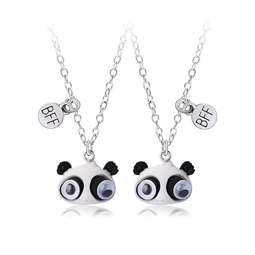 2PCS BFF Halsketten, Beste Freunde Panda-Kopf Anhänger Halsketten, Freundschaft Halskette für 2, Valentinstag Freundschafts Schmuck Geschenke für Mädchen Jungen Freunde Mütter Schwestern Familien von Pwsap