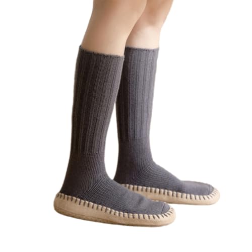 Pyasuye Dicke Gestrickte Thermische Longsocken Antislip Bottom Slipper Für Frauen Und Männer Winter Weich Gemütlich Warm Warm von Pyasuye