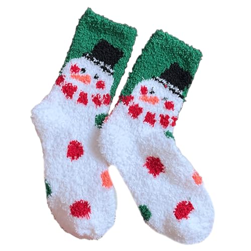 Pyasuye Festival Fleece Weihnachtsfest Slipper Socken Mode Frauen Innenboden Mit Cartoon Muster Für Partys Fuzzy Slipper von Pyasuye