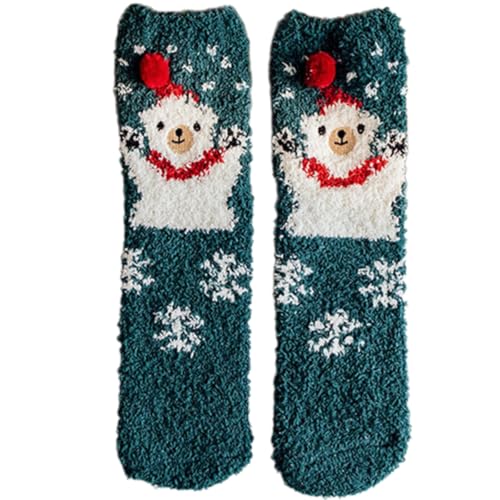 Pyasuye Weihnachten Winter Plüschkorallen Fleece Socken Mit Cartoonmuster Für Familienversammlungen Indoor Fuzzy Food Slipper Weiche Korallenleiden von Pyasuye