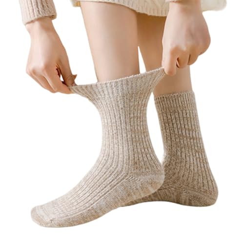 Pyasuye Winter Wärme Warme Kalbsocken Für Frauen Dickes Künstlich Gerippter Strick Atmungsaktives Lässiges Mittlerer Röhrchen Slipper Gemischtwinter Warm von Pyasuye