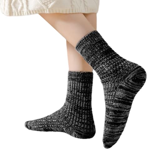 Pyasuye Winter Wärme Warme Kalbsocken Für Frauen Dickes Künstlich Gerippter Strick Atmungsaktives Lässiges Mittlerer Röhrchen Slipper Gemischtwinter Warm von Pyasuye