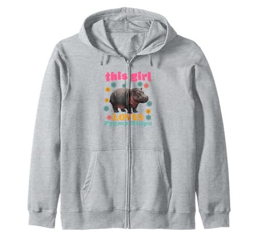 Dieses Mädchen liebt Pygmäen, Nilpferd, Nilpferd, Lustig, Süß Kapuzenjacke von Pygmy Hippo Merchandise Apparel