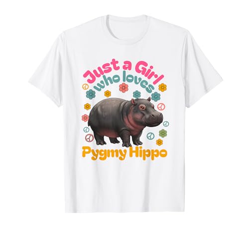 Just A Girl Pygmy Nilpferd Nilpferd Lustig Niedlich T-Shirt von Pygmy Hippo Merchandise Apparel