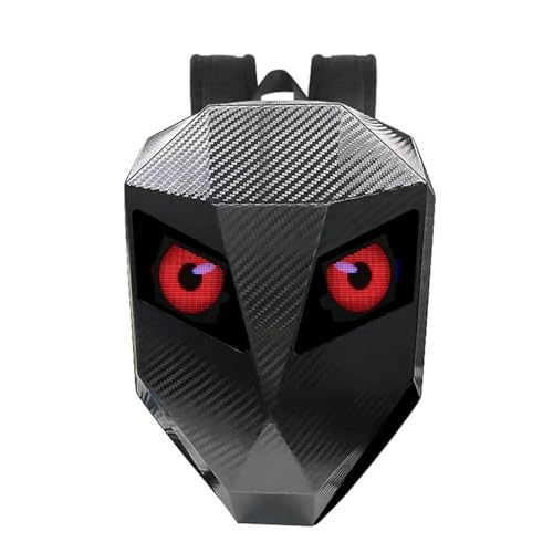 Pyhodi Motorrad-Rucksack für Herren, DIY, Große Kapazität, Programmierbarer LED-Rucksack, Hartschale, 3D-wasserdichte Kohlefaser, Strukturierter Farbbildschirm, Digitaler von Pyhodi