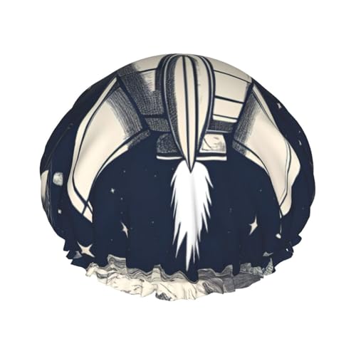 Duschhaube mit Raketenmotiv für Damen, wiederverwendbare Badehaube, atmungsaktive Duschhaube, Badeduschhaube, verstellbar von Pyjwyfmy