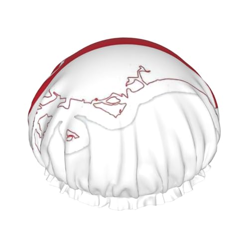 Duschhaube mit Singapur-Flagge, für Damen, wiederverwendbare Badehaube, atmungsaktive Duschhaube, Badeduschhaube, verstellbar von Pyjwyfmy
