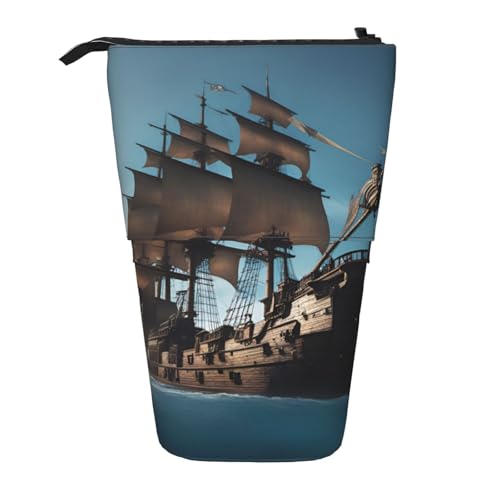 Pyjwyfmy Cooles Federmäppchen mit Piratenschiff-Aufdruck, Teleskop-Stifttasche, tragbarer Stifthalter für Studien- oder Bürobedarf Pyjwyfmy Cooles Federmäppchen mit Piratenschiff-Aufdruck, Teleskop-Stifttasche, tragbarer Stifthalter für Studien- oder Bürobedarf von Pyjwyfmy