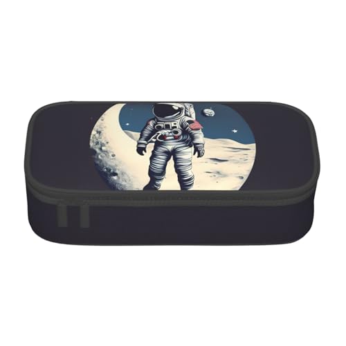 Pyjwyfmy Federmäppchen, Motiv: Astronaut auf dem Mond, großes Fassungsvermögen, große Aufbewahrung, hohe Kapazität, Make-up-Tasche Pyjwyfmy Federmäppchen, Motiv: Astronaut auf dem Mond, großes Fassungsvermögen, große Aufbewahrung, hohe Kapazität, Make-up-Tasche von Pyjwyfmy