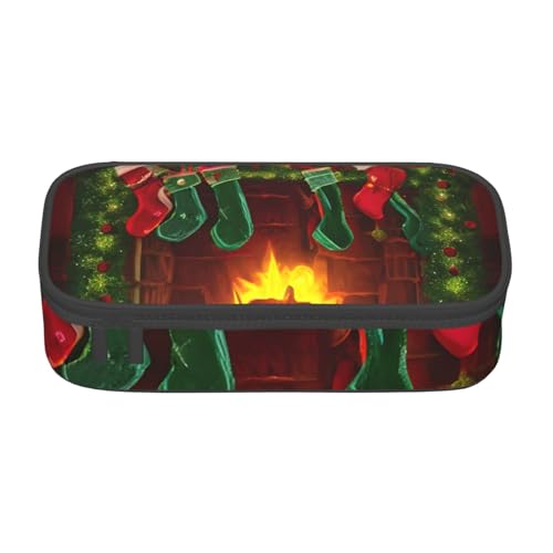 Pyjwyfmy Federmäppchen mit Aufschrift "Merry Christmas", großes Fassungsvermögen, großes Fassungsvermögen, Make-up-Tasche von Pyjwyfmy