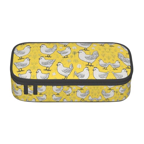 Pyjwyfmy Federmäppchen mit Huhn-Aufdruck, großes Fassungsvermögen, großes Fassungsvermögen, großes Fassungsvermögen, Make-up-Tasche Pyjwyfmy Federmäppchen mit Huhn-Aufdruck, großes Fassungsvermögen, großes Fassungsvermögen, großes Fassungsvermögen, Make-up-Tasche von Pyjwyfmy