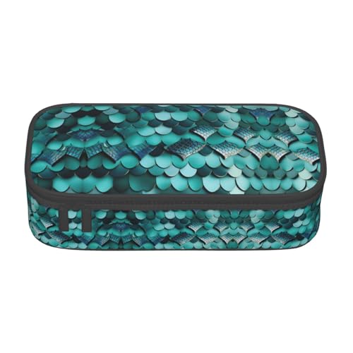 Pyjwyfmy Federmäppchen mit Meerjungfrauen-Motiv und Fischschuppen, großes Fassungsvermögen, großes Fassungsvermögen, Make-up-Tasche Pyjwyfmy Federmäppchen mit Meerjungfrauen-Motiv und Fischschuppen, großes Fassungsvermögen, großes Fassungsvermögen, Make-up-Tasche von Pyjwyfmy