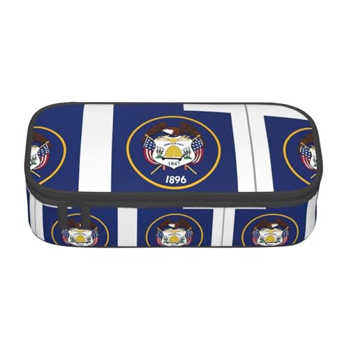Pyjwyfmy Federmäppchen mit Utah-Flagge, großes Fassungsvermögen, großes Fassungsvermögen, großes Fassungsvermögen, Make-up-Tasche Pyjwyfmy Federmäppchen mit Utah-Flagge, großes Fassungsvermögen, großes Fassungsvermögen, großes Fassungsvermögen, Make-up-Tasche von Pyjwyfmy