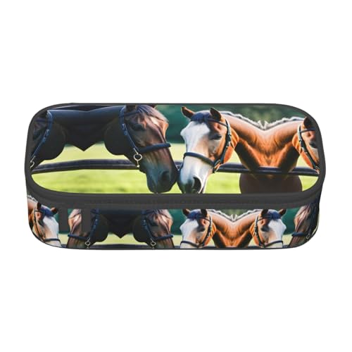 Pyjwyfmy Federmäppchen mit zwei Pferden, großes Fassungsvermögen, großes Fassungsvermögen, großes Fassungsvermögen, Make-up-Tasche Pyjwyfmy Federmäppchen mit zwei Pferden, großes Fassungsvermögen, großes Fassungsvermögen, großes Fassungsvermögen, Make-up-Tasche von Pyjwyfmy