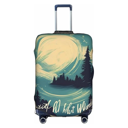 Pyjwyfmy Not All Who Wander Are Lost Print Kofferhülle - Reisegepäckhülle mit Elastizität für Koffer (S/M/L/XL-Größen), Weiss/opulenter Garten, Medium von Pyjwyfmy
