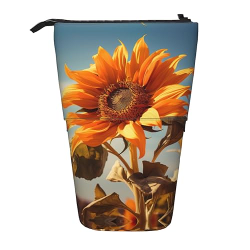 Pyjwyfmy Schönes Stehendes Federmäppchen mit Sonnenblumen-Aufdruck, Teleskop-Stifttasche, tragbarer Stifthalter für Arbeitszimmer oder Bürobedarf Pyjwyfmy Schönes Stehendes Federmäppchen mit Sonnenblumen-Aufdruck, Teleskop-Stifttasche, tragbarer Stifthalter für Arbeitszimmer oder Bürobedarf von Pyjwyfmy