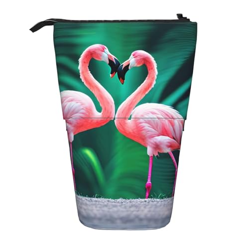 Pyjwyfmy Stand-Federmäppchen mit zwei Flamingos, Teleskop-Stifttasche, tragbarer Stifthalter für Arbeitszimmer oder Bürobedarf Pyjwyfmy Stand-Federmäppchen mit zwei Flamingos, Teleskop-Stifttasche, tragbarer Stifthalter für Arbeitszimmer oder Bürobedarf von Pyjwyfmy