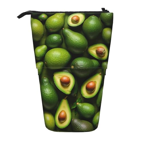 Pyjwyfmy Stehendes Federmäppchen mit Avocado-Muster, Teleskop-Stifttasche, tragbarer Stifthalter für Arbeitszimmer oder Bürobedarf von Pyjwyfmy