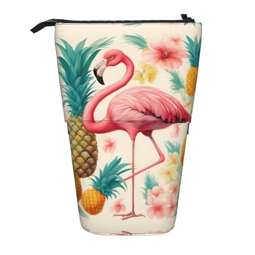 Pyjwyfmy Stehendes Federmäppchen mit Flamingo- und Ananas-Druck, Teleskop-Stifttasche, tragbarer Stifthalter für Arbeitszimmer oder Bürobedarf Pyjwyfmy Stehendes Federmäppchen mit Flamingo- und Ananas-Druck, Teleskop-Stifttasche, tragbarer Stifthalter für Arbeitszimmer oder Bürobedarf von Pyjwyfmy