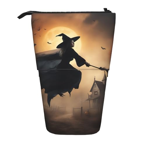 Pyjwyfmy Stehendes Federmäppchen mit Halloween-Hexen-Motiv, Teleskop-Stifttasche, tragbarer Stifthalter für Arbeitszimmer oder Bürobedarf Pyjwyfmy Stehendes Federmäppchen mit Halloween-Hexen-Motiv, Teleskop-Stifttasche, tragbarer Stifthalter für Arbeitszimmer oder Bürobedarf von Pyjwyfmy