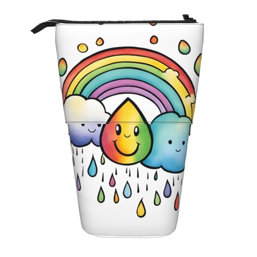 Pyjwyfmy Stehendes Federmäppchen mit Regenbogen-Wolken-Motiv, Teleskop-Stifttasche, tragbarer Stifthalter für Arbeitszimmer oder Bürobedarf Pyjwyfmy Stehendes Federmäppchen mit Regenbogen-Wolken-Motiv, Teleskop-Stifttasche, tragbarer Stifthalter für Arbeitszimmer oder Bürobedarf von Pyjwyfmy