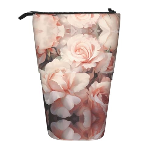 Pyjwyfmy Stehendes Federmäppchen mit Rosen-Blumenmuster, Teleskop-Stifttasche, tragbarer Stifthalter für Arbeitszimmer oder Bürobedarf Pyjwyfmy Stehendes Federmäppchen mit Rosen-Blumenmuster, Teleskop-Stifttasche, tragbarer Stifthalter für Arbeitszimmer oder Bürobedarf von Pyjwyfmy