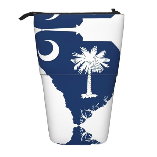 Pyjwyfmy Stehendes Federmäppchen mit South Carolina-Flagge, Teleskop-Stifttasche, tragbarer Stifthalter für Arbeitszimmer oder Bürobedarf Pyjwyfmy Stehendes Federmäppchen mit South Carolina-Flagge, Teleskop-Stifttasche, tragbarer Stifthalter für Arbeitszimmer oder Bürobedarf von Pyjwyfmy