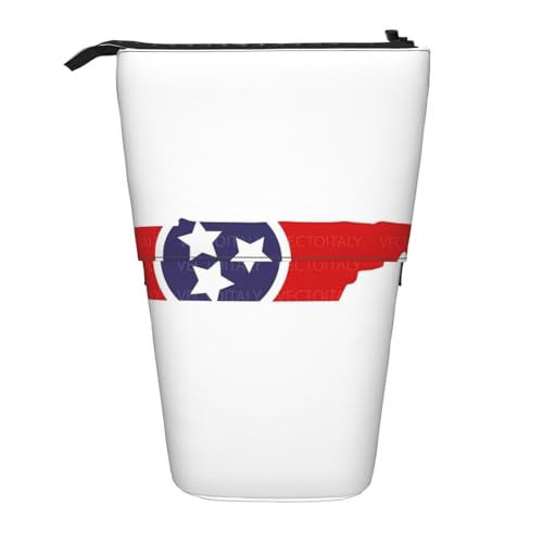 Pyjwyfmy Tennessee Staatsflagge, stehendes Federmäppchen, Teleskop-Stifttasche, tragbarer Stifthalter für Arbeitszimmer oder Bürobedarf von Pyjwyfmy