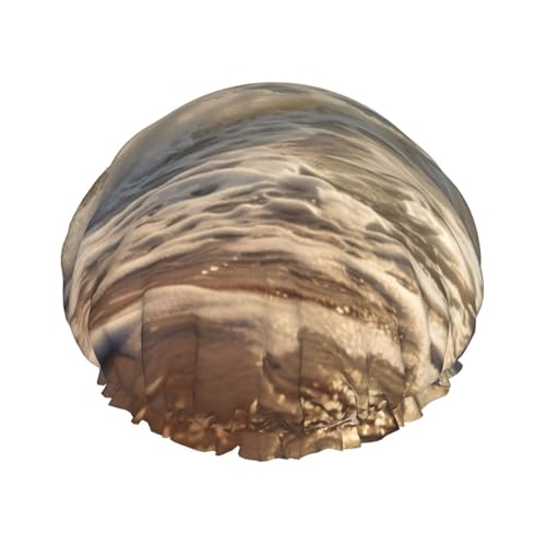 Rumbling Ocean Palm Trees Print Duschhaube für Frauen, wiederverwendbare Badehaube, atmungsaktive Duschhauben, Badeduschhauben mit verstellbaren von Pyjwyfmy