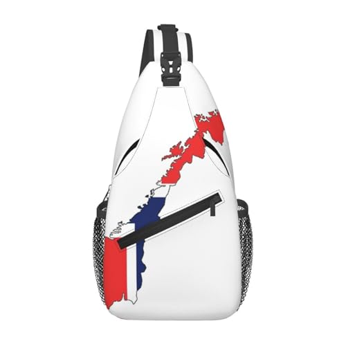 Schultertasche mit norwegischer Flagge, Kartendruck, für Damen und Herren, modisch, eine Schultertasche, Umhängetasche, Reisetasche, Schwarz, Einheitsgröße von Pyjwyfmy