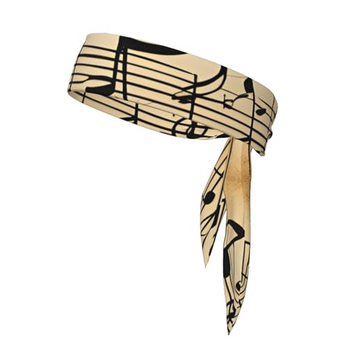 Sport-Kopfbänder mit Musiknoten-Aufdruck, Stirnbänder, Bandanas, Workout, Haarband, athletische Schweißbänder für Laufen, Tennis von Pyjwyfmy