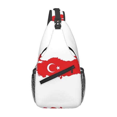 Umhängetasche mit Türkei-Flagge, für Damen und Herren, modisch, eine Schultertasche, Reisetasche, Bauchtasche, Umhängetasche von Pyjwyfmy