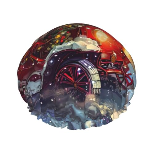 Weihnachtstag-Duschhaube für Damen, wiederverwendbare Badehaube, atmungsaktive Duschhaube, Badeduschhauben mit verstellbarer von Pyjwyfmy