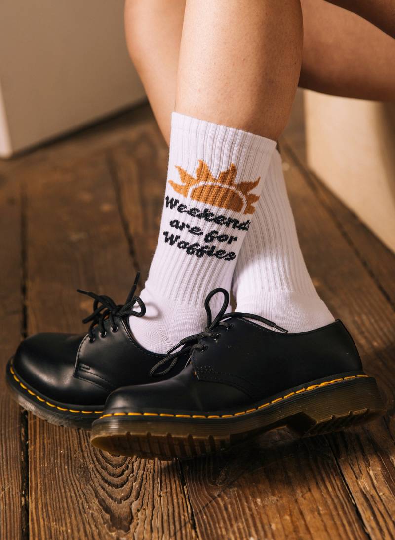 Wochenenden Sind Für Waffeln Frühstück Brunch Socken, Lustige Coole Herrensocken, Socken Frauen, Lustige Verrückte Unisex von PyknicOfficial