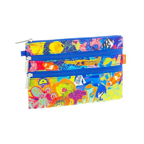pylones, RECIF Tasche mit 3 Reißverschlüssen – 20 x 13 x 1 cm Polyester, mehrfarbig von Pylones