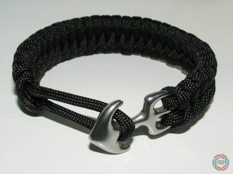 Schwarz Anker Paracord Armband - Seil Armband, Herren Damen Segeln Angeln Bootfahren von Pyracord