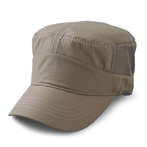 Pyrafox Herren Army Cap: Sommer Schildmütze & Sonnenhut - Männer Military Cuba Basecap, Baseball Schildkappen, Mütze, Hut - Kopfbedeckung für Army & Sommer, M L 58 59 60 cm beige von Pyrafox