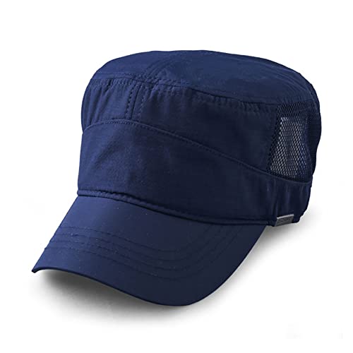 Pyrafox Herren Army Cap: Sommer Schildmütze & Sonnenhut - Männer Military Cuba Basecap, Baseball Schildkappen, Mütze, Hut - Kopfbedeckung für Army & Sommer, Groß Kopf XL XXL 61 62 63 cm blau von Pyrafox