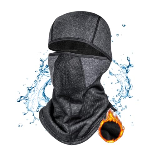 Pyrafox Herren & Damen Wasserdicht Sturmhaube - Winter Mütze Haube für Fahrrad Motorrad Ski | Helm Balaclava Maske | Wasserdichter Balaclava Schutz Grau von Pyrafox