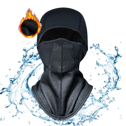 Pyrafox Herren & Damen Wasserdicht Sturmhaube - Winter Mütze Haube für Fahrrad Motorrad Ski | Helm Balaclava Maske | Wasserdichter Balaclava Schutz Schwarz von Pyrafox