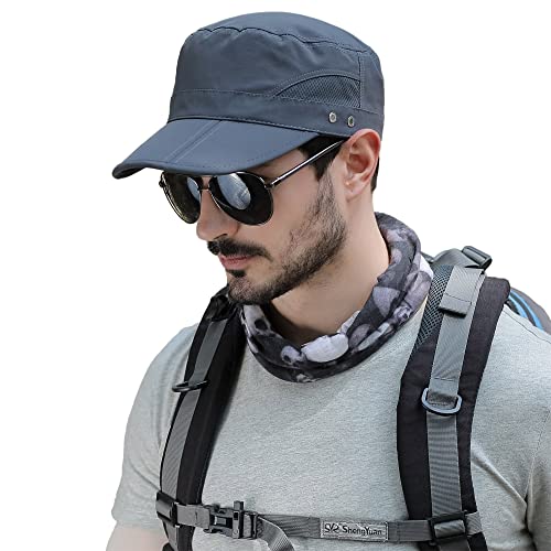 Pyrafox Herren Army Military Cap - Sommer Basecap Mütze, Schildmütze, Cuba-Stil, verstellbar Wanderhut, Faltbarer Sonnenhut Ideal für Outdoor-Aktivitäten von Pyrafox