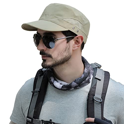 Pyrafox Herren Army Military Cap - Sommer Basecap Mütze, Schildmütze, Cuba-Stil, verstellbar Wanderhut, Faltbarer Sonnenhut Ideal für Outdoor-Aktivitäten von Pyrafox