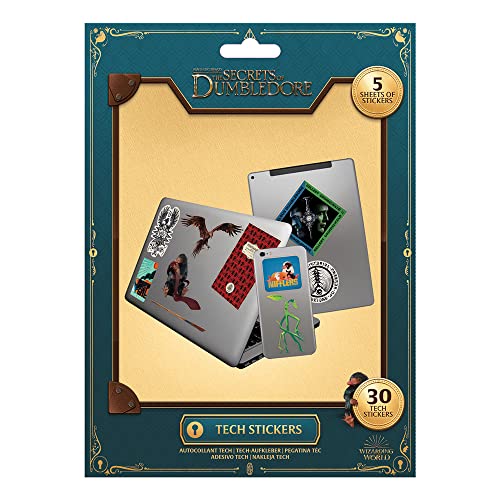 Pyramid International Fantastic Beasts The Secrets of Dumbledore Aufkleber-Set (Magisches Ephemera-Design), 5 Bögen mit 30 Aufklebern, Tech Sticker Pack – Offizielles Merchandise, TS7473, von Pyramid International