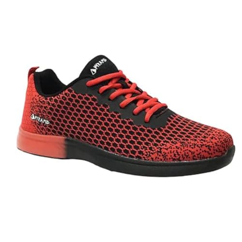 Pyramid Path Lite Seamless Mesh Bowlingschuhe für Herren, Rot/Schwarz, 39.5 EU von Pyramid