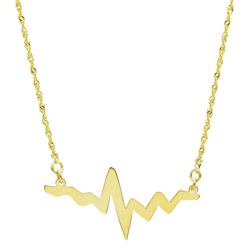 14 K Gelbgold Herz Höher Schlagen Puls Halskette von PyramidJewelry