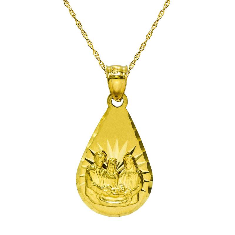 14K Gelb Gold Bautizo Taufe Halskette von PyramidJewelry